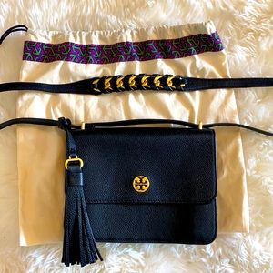 Tory Burch Pebbled Black Leather Bag